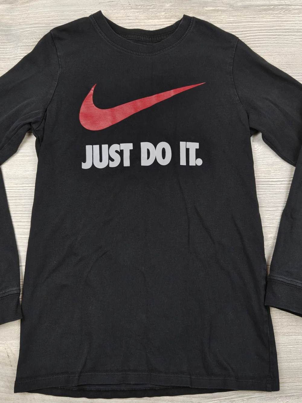 Nike COTTON Boys Long Sleeve T-Shirt Sz Medium (10-12) Black 